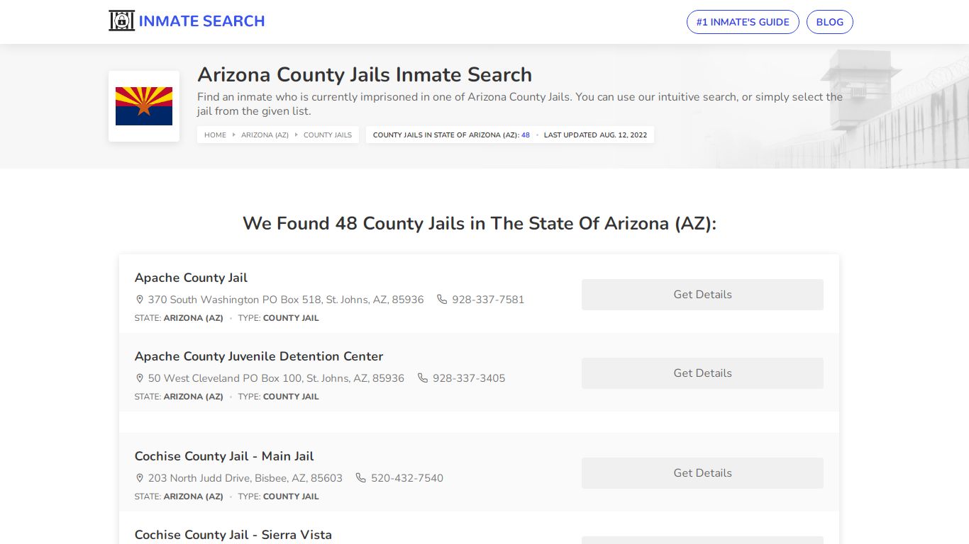 Arizona County Jails Inmate Search